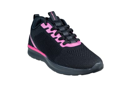Abros Ladies Black / Fuchsia Sports Shoe-Black/D. Grey / 4