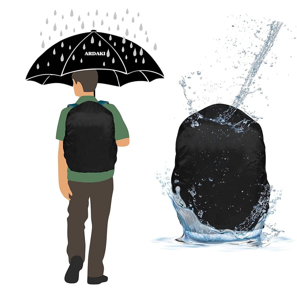 Bag Cover Waterproof Rain cover for Backpack Bags, Rainproof Dust proof Protector Elastic Adjustable for Trekking & Laptop, School Bag Cover, Luggage Bag Cover with Pouch Free Size Heavy