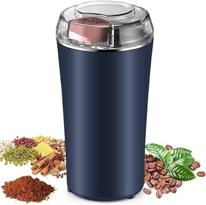 Portable Electric Coffee Grinder Spice & Coffee Bean Grinder | 300W Stainless Steel 4 Blade Mixer Grinder for Masala & Herb | for Dry Item, Push Button Control Durable 304 Stainless Steel ( FREE DELIEVERY )