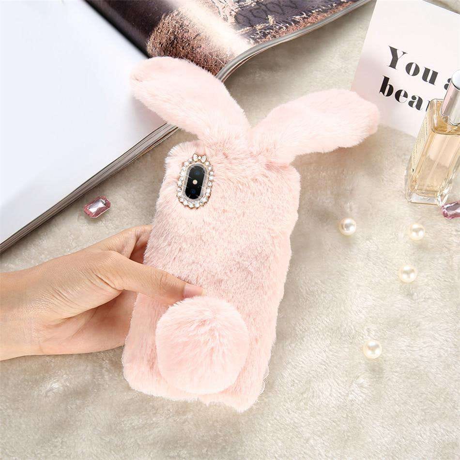 Luxury Bunny Rabbit Fur Plush Case-iPhone XS / X