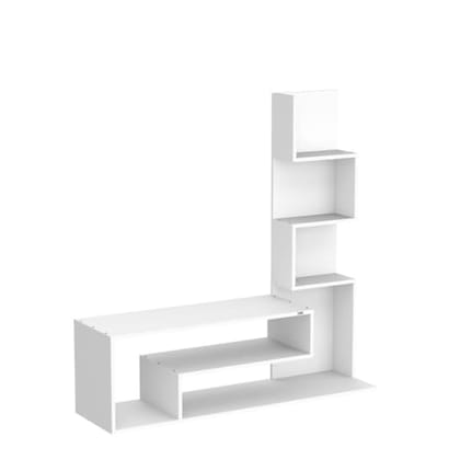 DAS Bravo Floor Standing Engineered Wood Tv Entertainment Unit Display Shelf for Living Room Frosty White- Ideal for Upto 43" Screen
