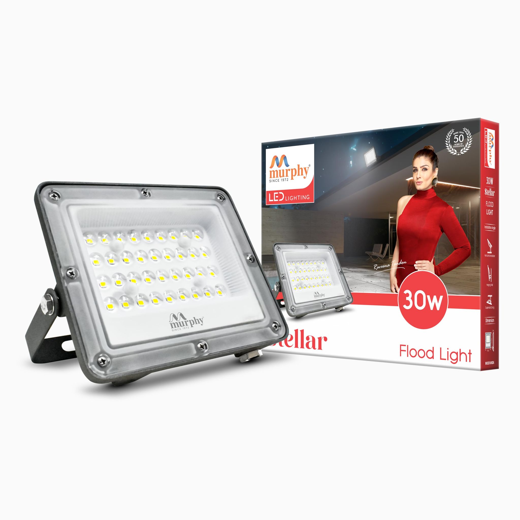 Murphy Steller LED 30W LED Flood Light, IP65 Rated Outdoor Light (Cool White, BIS Approved)-Cool White / Pack of 1