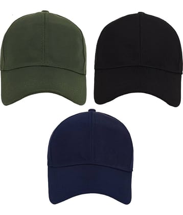 Zacharias - Multi Color Cotton Blend Men's Cap ( Pack of 3 )