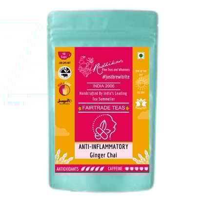 ANTI-INFLAMMATORY Ginger Chai - Promote Wellness & Reduce Inflammation (100 gm - Makes 40 Cups of Kadak Chai) by M/S RADHIKAS FINE TEAS AND WHATNOTS