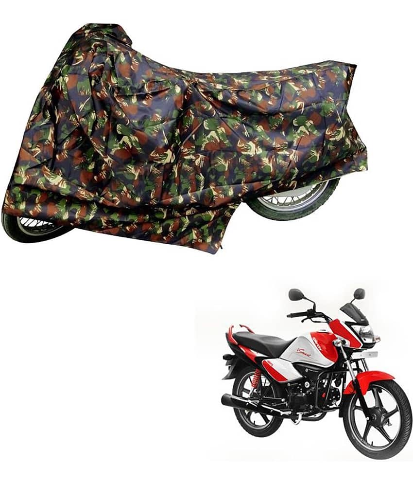 AutoRetail Dust Proof Two Wheeler Polyster Cover for Hero Splendor I Smart (Mirror Pocket, Jungle Color)