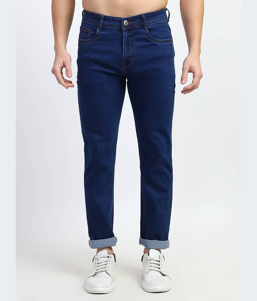 plounge Regular Fit Cuffed Hem Men's Jeans - Blue ( Pack of 1 )