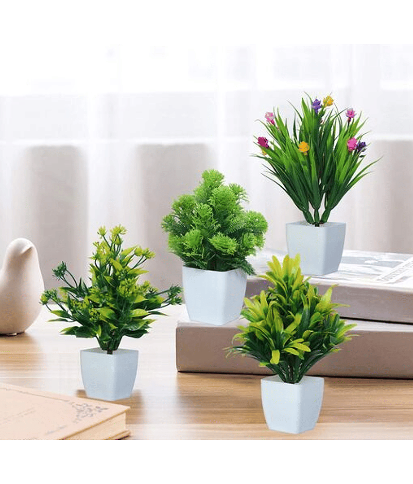 zonezer - Multicolor Daisy Artificial Bonsai ( Pack of 4 )