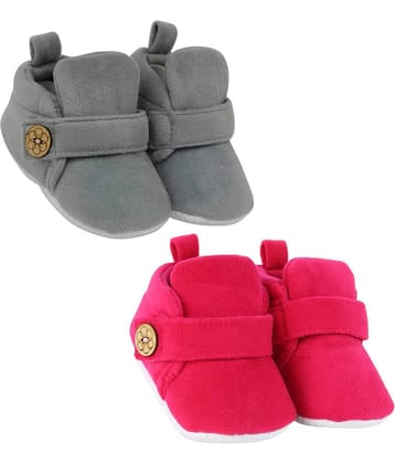 Neska Moda - MultiColor Booties For Baby Boy & Baby Girl 6-9 Months ( Pack of 2 )