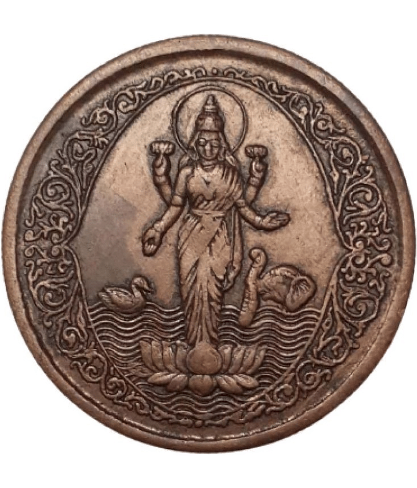 EXTREMELY RARE OLD VINTAGE ONE ANNA EAST INDIA COMPANY 1818 MAA LAXMI BEAUTIFUL RELEGIOUS