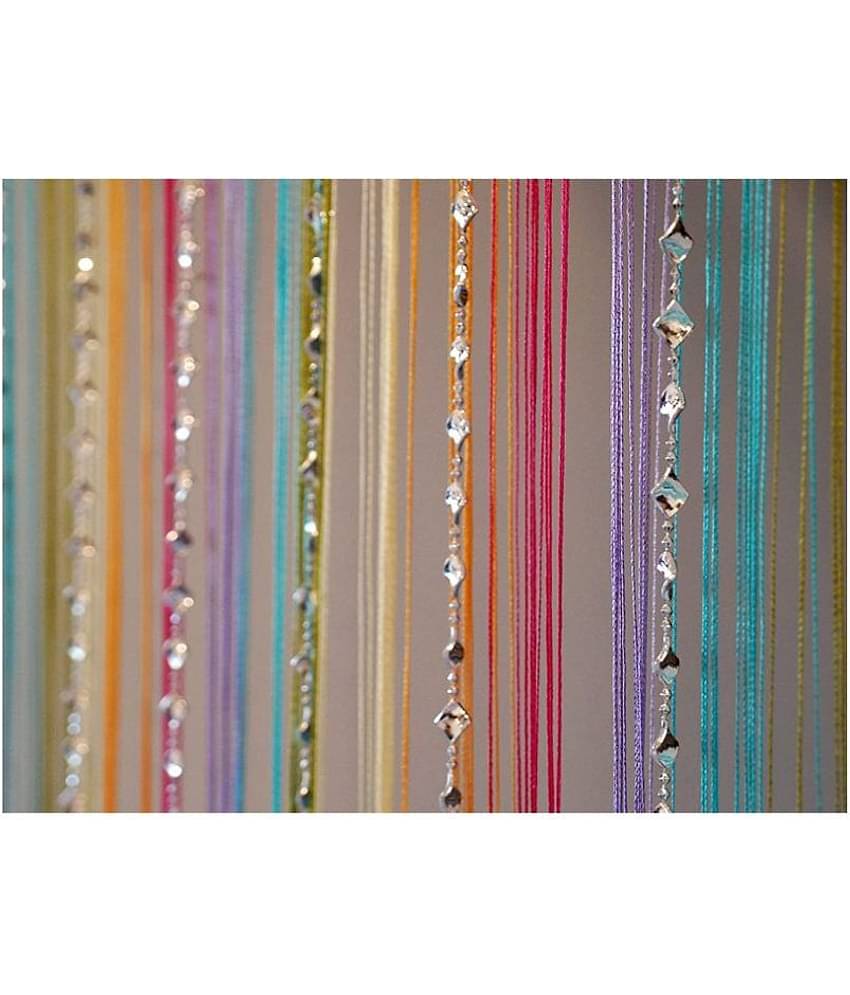PINDIA Beaded Semi-Transparent Eyelet Curtain 7 ft Single - Multi