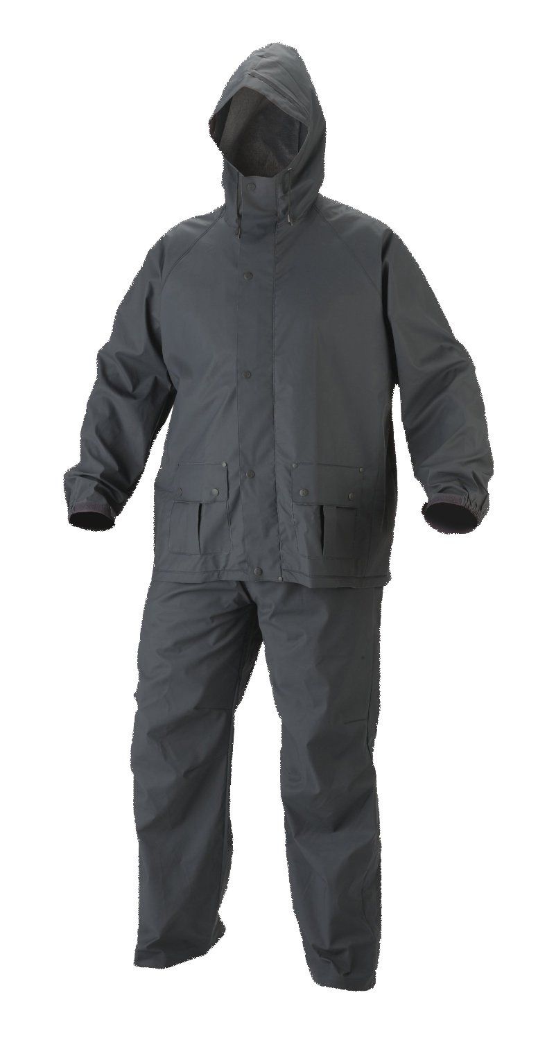 Romano nx 100% Waterproof Heavy Duty Double Layer Hooded Rain Coat Men with Jacket and Pant in a Storage Bag-Medium