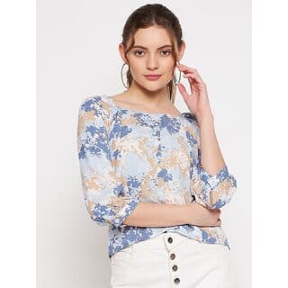PURYS Women Multicolor Floral Basic Top