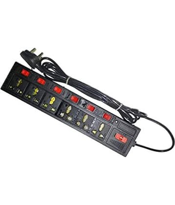 MS LED LIGHT TRADERS 6 Socket Extension Board with individual switches wire Length 3.5 mtr