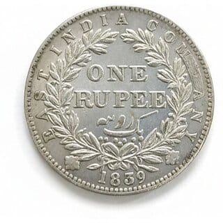1 Rupee 1839 Victoria Queen, British India Silver-plated old Coin Silver Edition