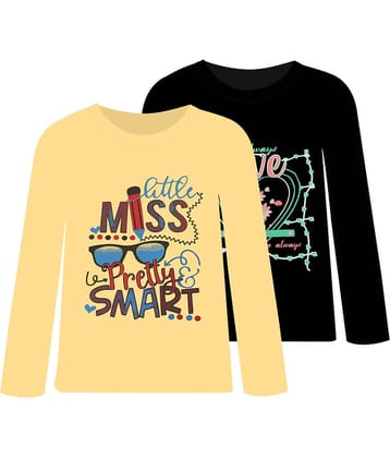 COOLTEES4U Pack of 2 Girls 100% Cotton T-Shirt ( Multicolor )