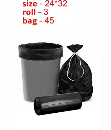 Arni Black Virgin Plastic Dustbin and Garbage bags