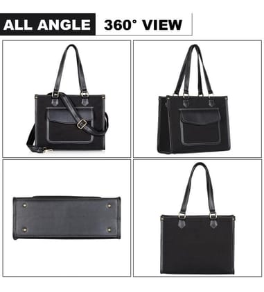 Women's Canvas Medium Top handle Satchel Zipper Handbag (Black)-PID57457 Women's Canvas Medium Top handle Satchel Zipper Handbag (Black)-PID57457