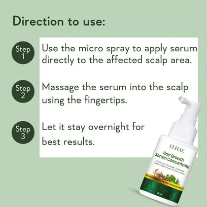 ELHAE Hair Serum Concentrate with Rosemary, Redensyl, Anagain, Baicapil, Caffeine, Biotin, Plant Keratin & Rice Water | Boosts Hair Growth, Strength & Thickness | For Stronger, Healthier Hair 30ml