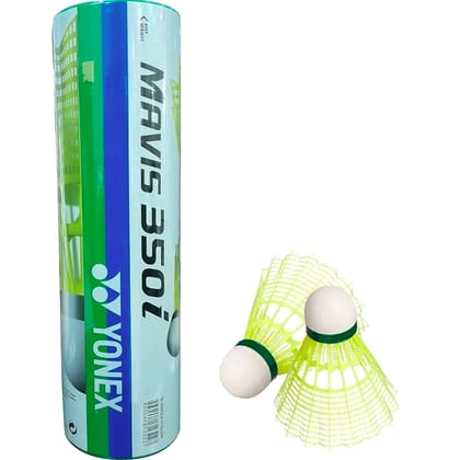 Yonex Mavis 350i Nylon Shuttlecocks (Colour - GREEN YELLOW) by Total Sporting And Fitness Solutions Pvt Ltd