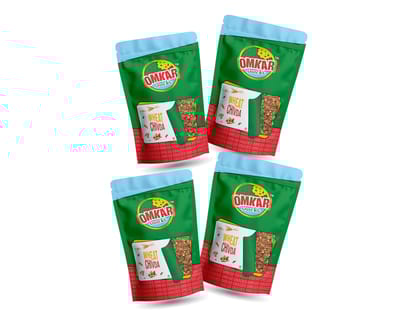 Omkar Snacks | Wheat Chivda - 150 gms - Pack of 4 I Healthy Snacks | 50% Less Oil | No Added Preservative | Spicy - Crunchy - Chatpata - Savoury - Namkeen | 