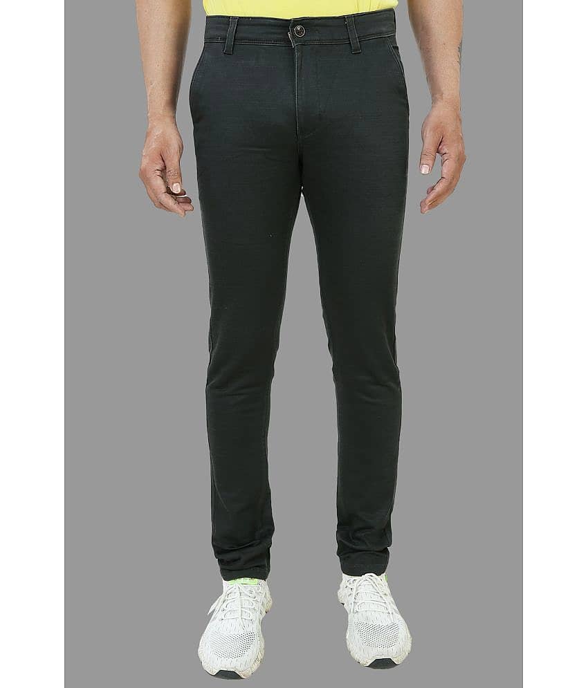 plounge - Dark Green Cotton Blend Slim Fit Men's Jeans ( Pack of 1 )