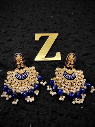 Traditional kundan earrings ad stone Set By Zevar