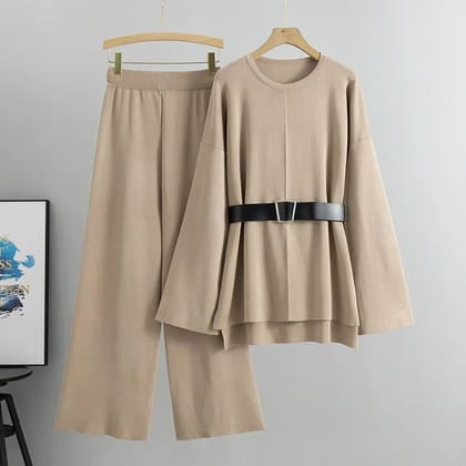 Rio knitted Coord Set-Beige / One Size