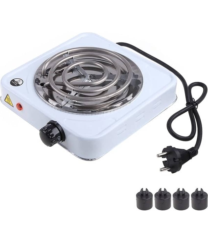 GEEO Electric Charcoal Burner Stove | 1000W Coil Heater for Instant Coal Ignition | With Stand (Random Color)