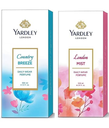 YARDLEY LONDON 1 COUNTRY BREEZE , DAILY WEAR PERFUME , 100 ML & 1 LONDON MIST PERFUME, 100 ML ,PACK OF 2 .