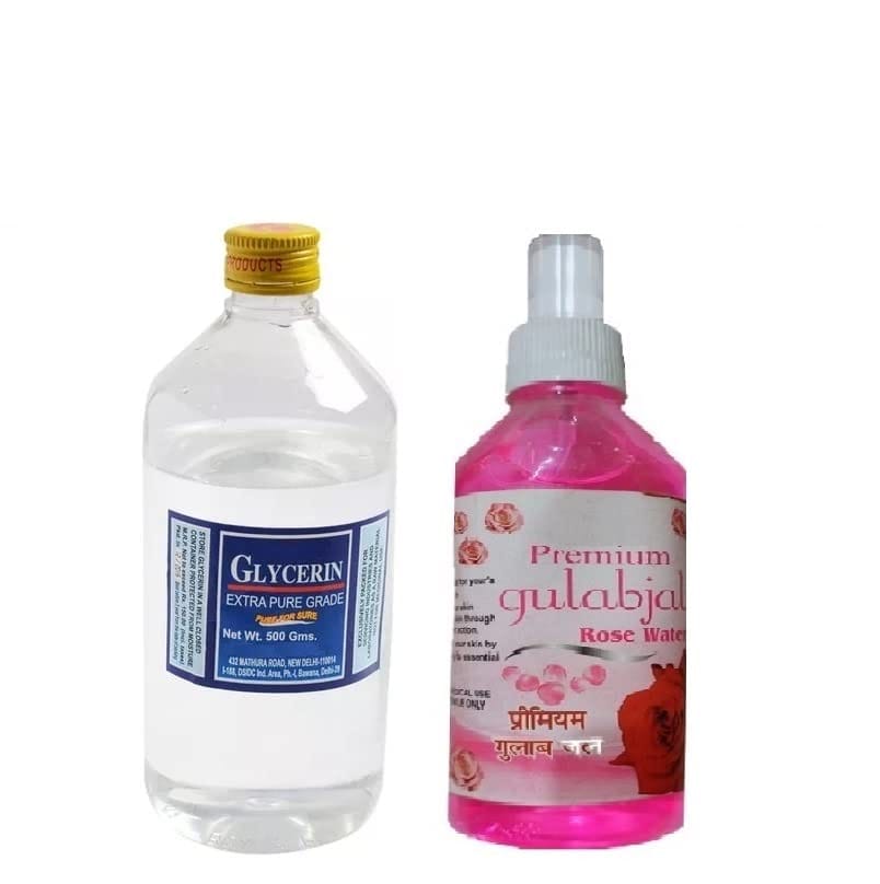 Elecsera Glycerine with Gulab jal Rose Glow Face Cleanse Moisturize Refresh (2 Items in the set)
