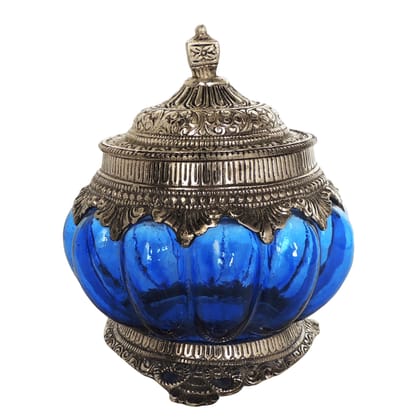 Aluminium Khurbuja Silver Finish Decor | Modern Table Accent, Height : 6 Inch (ASMAS102 D)