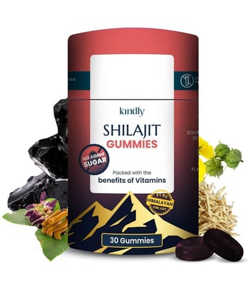 Kindly Health Pure Original Himalayan Shilajit/Shilajeet Gummies for Strength, Stamina & Energy| Immunity Booster with Gokshura and Vitamins C, D, B9, B12 | No Added Sugar |&nbsp; Natural Berry Flavour| (30 gummies)