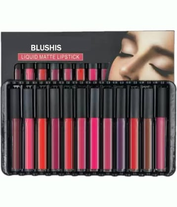 BLUSHIS Long Wear Multicolor Liquid lipstick Matte Finish (Pack of 12)