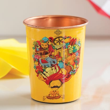 Pure Copper Glass Rajasthani Meena "Padharo Mhare Desh" Printed Theme-RajasthaniPagdiArt / 1
