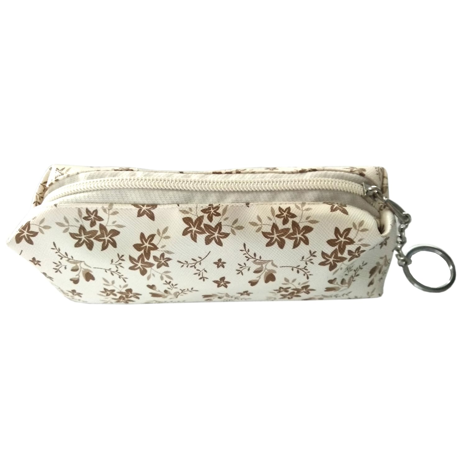 Aimani PU Leather Pencil & Cosmetic Pouch – Waterproof Zipper Case for Girls, School, Office, Travel & Makeup (Floral 18cm)