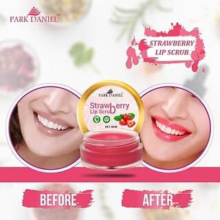 PARK DANIEL Strawberry Lip Scrub for Lightening & Brightening of Dark Lips with Shea Butter, Coconut Oil & Strawberry Extracts for Men & Women Combo pack of 2 Jars of 08 gms(16 gms) Scrub (16 ml)