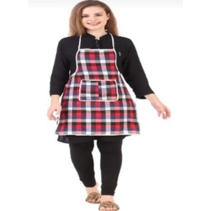 Waterproof Cotton Kitchen Apron With Front Pocket (Multicolor)