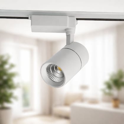 SPARKWORLD 10W LED Track Light (White Body, Natural White) | Adjustable COB Spotlight for Showrooms, Homes & Display Lighting