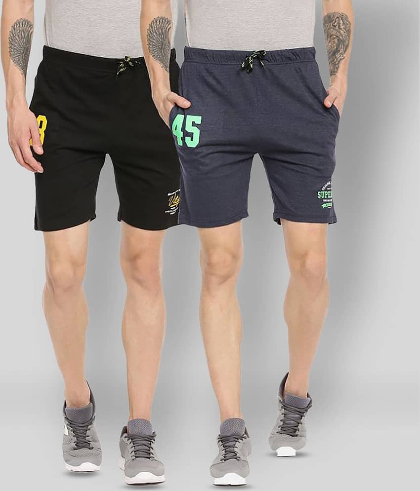 Ardeur - Multi Cotton Blend Men's Shorts ( Pack of 2 )