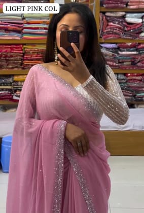 Super Soft Bridal Party Wear Weeding Collection Pure Siffon Diamond Siffon Silk With BP