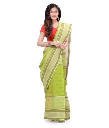 Desh Bidesh Green Bengal Handloom Saree - Single