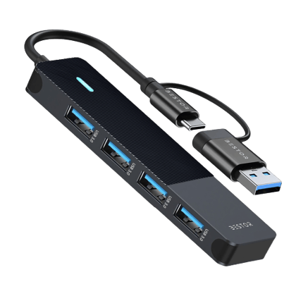 4 in 1 USB 3.0 Dual Connector HUB