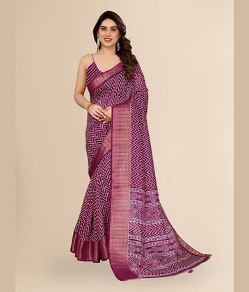 HEMA SILK MILLS Cotton Blend Woven Regular Saree With Unstitched Blouse Piece ( Wine )