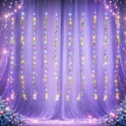 SPARKWORLD Multicolor Leaf Curtain String Lights Decorative Vine Fairy Lights for Diwali, Weddings, Home & Balcony Decor (5m) | Size: 4 m | Colour: Leaf Curtain Light (Multicolor)