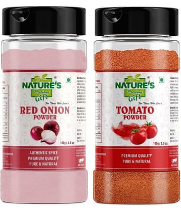 Natures Gift Red Onion Powder & Tomato Powder - Spray-Dried | Ready to Use - 100 Gm Each (Super Saver Combo) Powder 200 gm Pack of 2