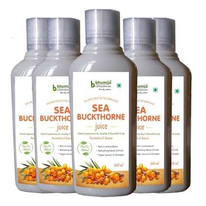 Bhumija Lifesciences  Sea Buckthorne Juice  Energy Drink 2500 ml Pack of 5