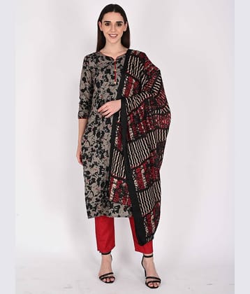 Rajnandini Women Cotton Blend Printed Straight Kurti With Pants ( Multicolor )