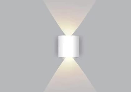 SPARKWORLD Aluminum LED Up-Down Wall Light (White Body, Warm White) | Indoor Decorative Wall Lamp for Hallway, Living Room, Bedroom & Staircase | Colour: 1+1 (WhiteBody) (WW)