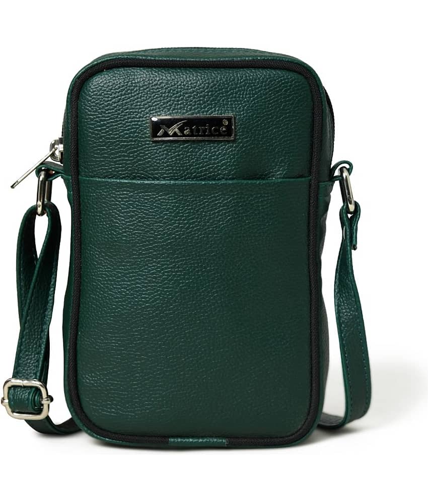 MATRICE - Green Textured Messenger Bag
