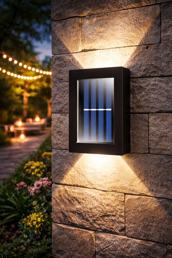 SPARKWORLD Solar LED Fence & Stair Light Wall Mounted Outdoor Lamp for Garden, Patio & Yard (Pack of 1) | Colour: 1+1Solar